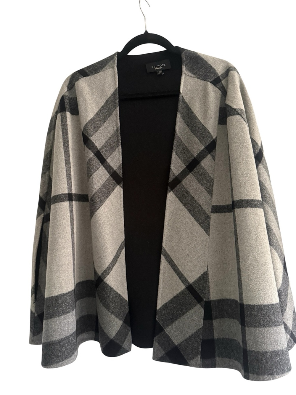 Talbots Black/ Gray Cape